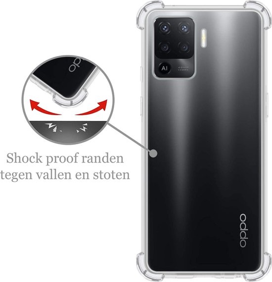 Nomfy Hoesje Geschikt voor OPPO A94 Hoesje Shock Proof Cover Case Shockproof - Hoes Geschikt voor OPPO A94 Hoes Siliconen Back Case - Transparant - 2 PACK