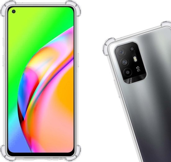 Nomfy Hoesje Geschikt voor OPPO A94 5G Hoesje Shock Proof Cover Case Shockproof - Hoes Geschikt voor OPPO A94 5G Hoes Siliconen Back Case - Transparant