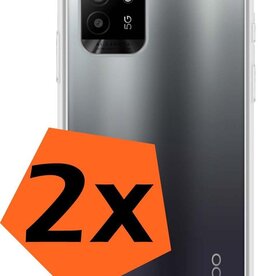 Nomfy Nomfy 2 PACK - Oppo A94 5G hoesje siliconen shockproof - Transparant