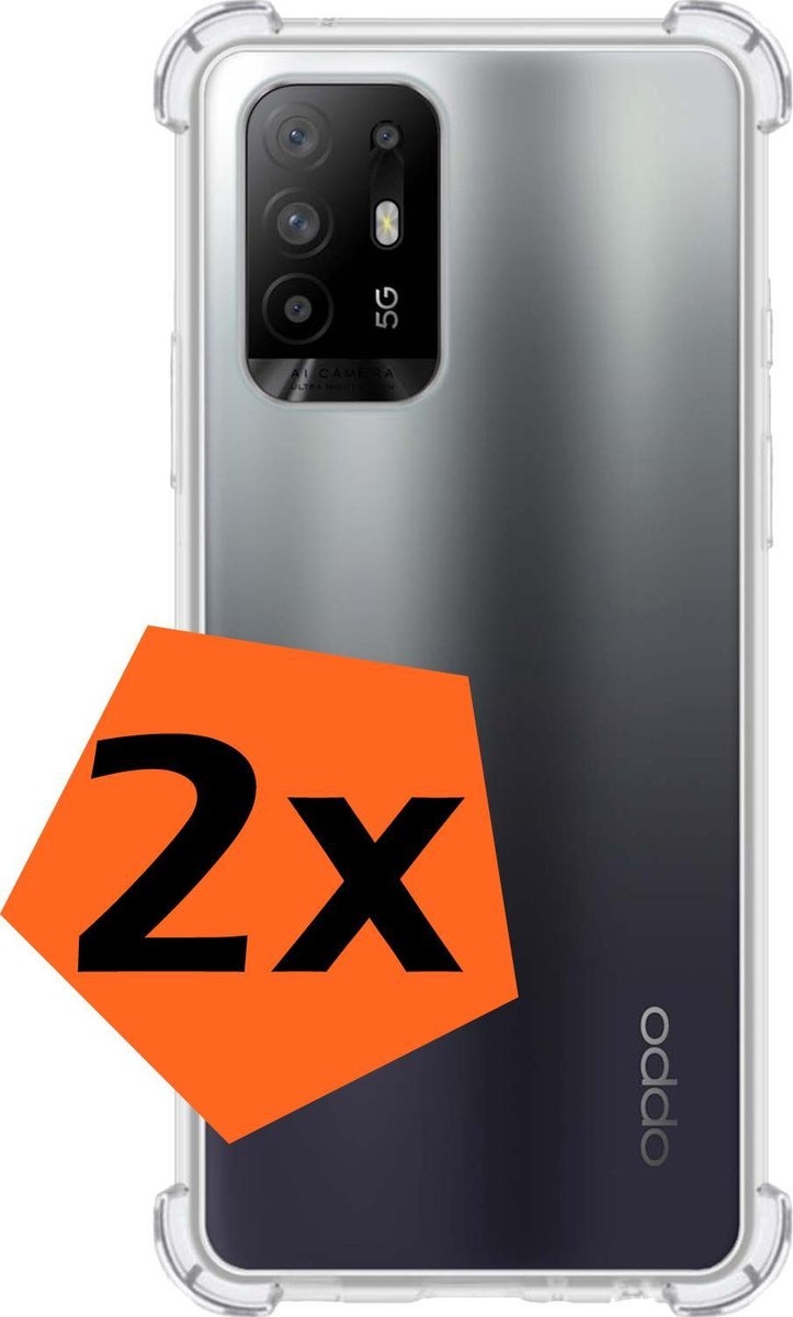 Nomfy Hoesje Geschikt voor OPPO A94 5G Hoesje Shock Proof Cover Case Shockproof - Hoes Geschikt voor OPPO A94 5G Hoes Siliconen Back Case - Transparant - 2 PACK