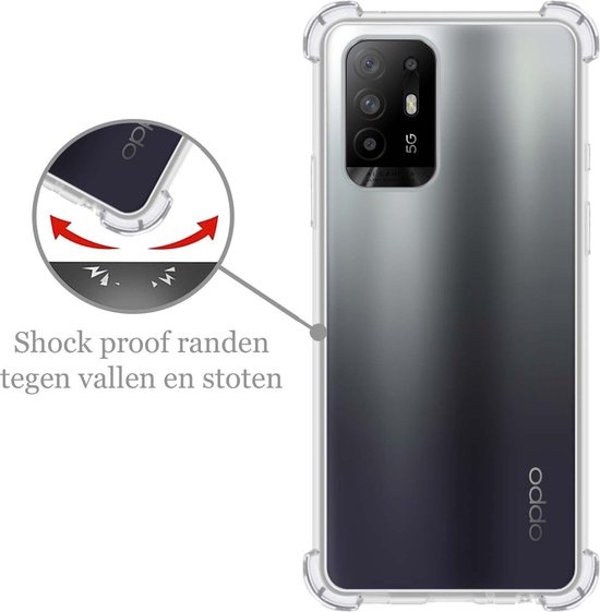 Nomfy Hoesje Geschikt voor OPPO A94 5G Hoesje Shock Proof Cover Case Shockproof - Hoes Geschikt voor OPPO A94 5G Hoes Siliconen Back Case - Transparant - 2 PACK