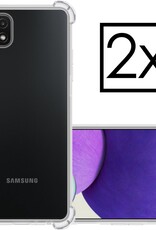 NoXx Hoes Geschikt voor Samsung A22 4G Hoesje Siliconen Cover Shock Proof Back Case Shockproof Hoes - Transparant - 2x