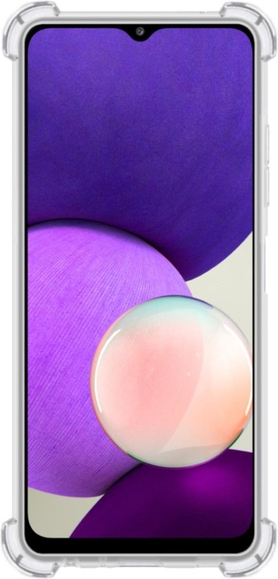 NoXx Hoes Geschikt voor Samsung A22 4G Hoesje Siliconen Cover Shock Proof Back Case Shockproof Hoes - Transparant - 2x