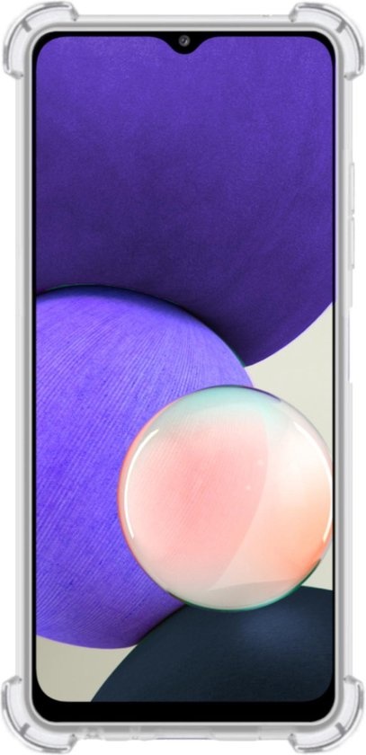 Nomfy Hoesje Geschikt voor Samsung A22 4G Hoesje Shock Proof Cover Case Shockproof - Hoes Geschikt voor Samsung Galaxy A22 4G Hoes Siliconen Back Case - Transparant