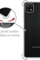 Nomfy Hoesje Geschikt voor Samsung A22 5G Hoesje Shock Proof Cover Case Shockproof - Hoes Geschikt voor Samsung Galaxy A22 5G Hoes Siliconen Back Case - Transparant