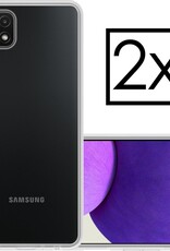 NoXx Hoes Geschikt voor Samsung A22 4G Hoesje Cover Siliconen Back Case Hoes - Transparant - 2x