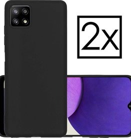 NoXx NoXx Samsung Galaxy A22 4G Hoesje Siliconen - Zwart - 2 PACK