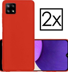 NoXx NoXx Samsung Galaxy A22 4G Hoesje Siliconen - Rood - 2 PACK