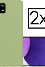 NoXx Hoes Geschikt voor Samsung A22 4G Hoesje Cover Siliconen Back Case Hoes - Lila - 2x