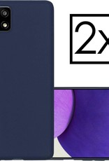 NoXx Hoes Geschikt voor Samsung A22 4G Hoesje Cover Siliconen Back Case Hoes - Lichtroze - 2x