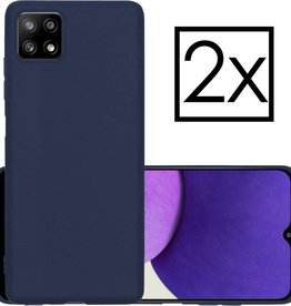 NoXx NoXx Samsung Galaxy A22 4G Hoesje Siliconen - Donkerblauw - 2 PACK