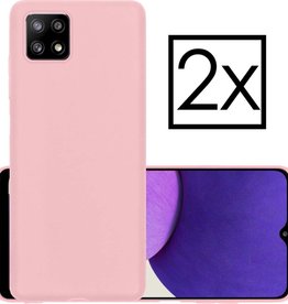 NoXx NoXx Samsung Galaxy A22 4G Hoesje Siliconen - Lichtroze - 2 PACK