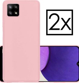 NoXx NoXx Samsung Galaxy A22 4G Hoesje Siliconen - Lichtroze - 2 PACK