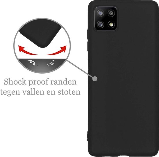 Nomfy Hoesje Geschikt voor Samsung A22 4G Hoesje Siliconen Cover Case - Hoes Geschikt voor Samsung Galaxy A22 4G Hoes Back Case - Donkerblauw