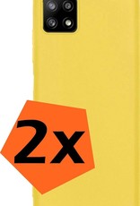 Nomfy Hoesje Geschikt voor Samsung A22 4G Hoesje Siliconen Cover Case - Hoes Geschikt voor Samsung Galaxy A22 4G Hoes Back Case - 2-PACK - Zwart