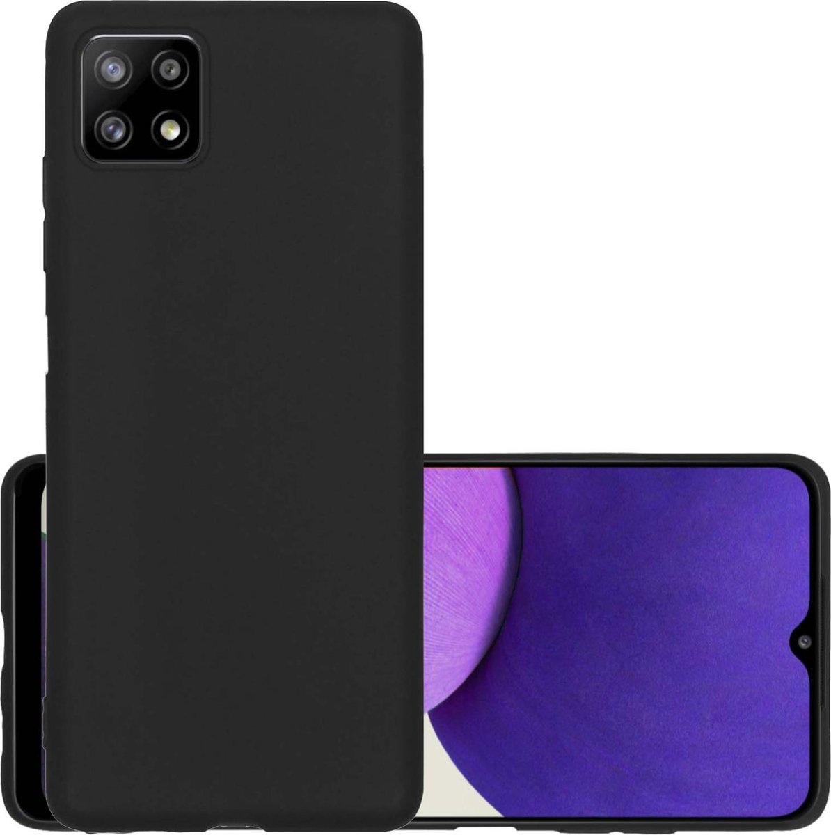 NoXx Hoes Geschikt voor Samsung A22 5G Hoesje Cover Siliconen Back Case Hoes - Zwart
