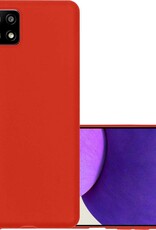 NoXx Hoes Geschikt voor Samsung A22 5G Hoesje Cover Siliconen Back Case Hoes - Rood