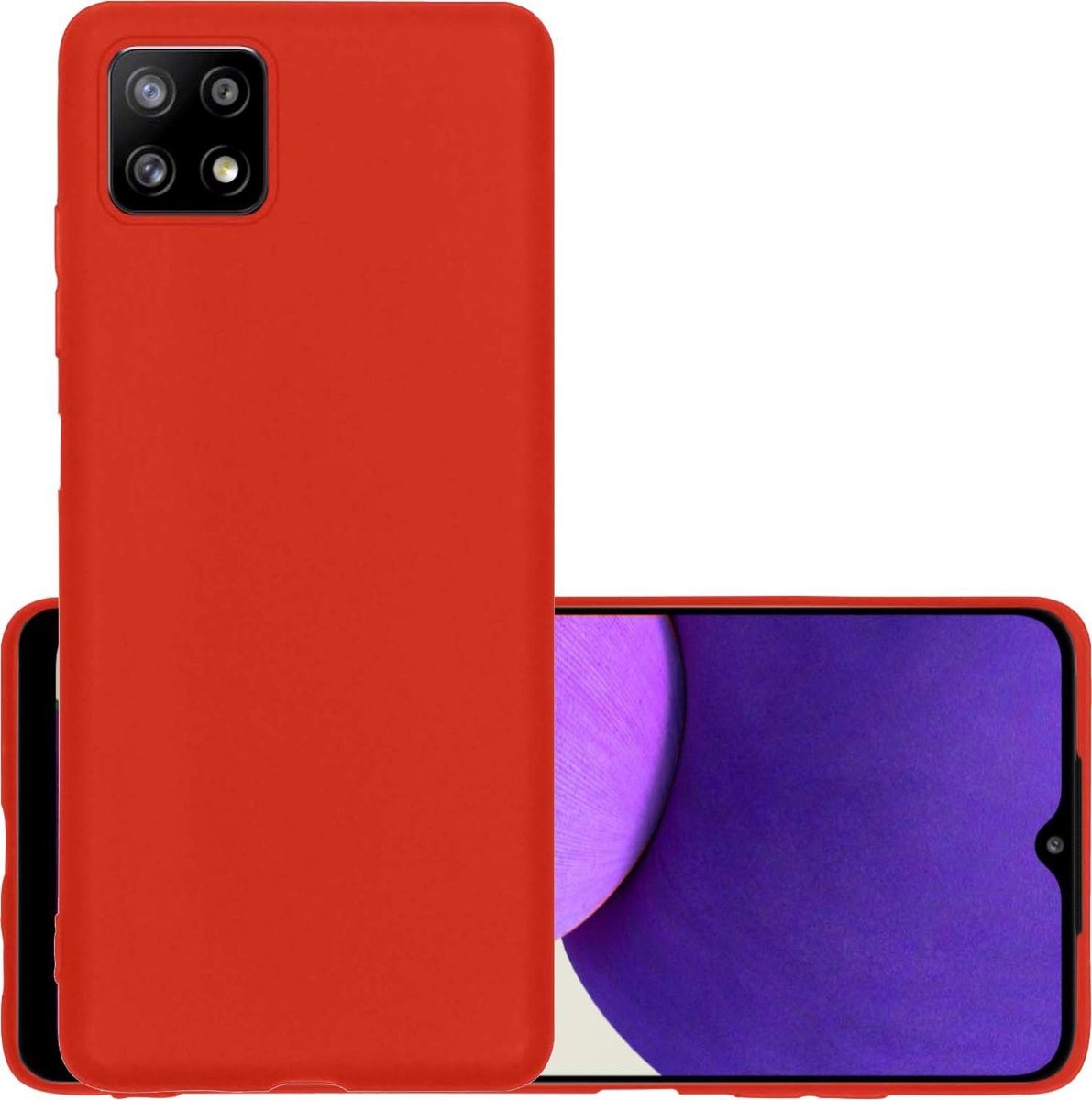NoXx Hoes Geschikt voor Samsung A22 5G Hoesje Cover Siliconen Back Case Hoes - Rood