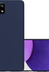 NoXx Hoes Geschikt voor Samsung A22 5G Hoesje Cover Siliconen Back Case Hoes - Donkerblauw