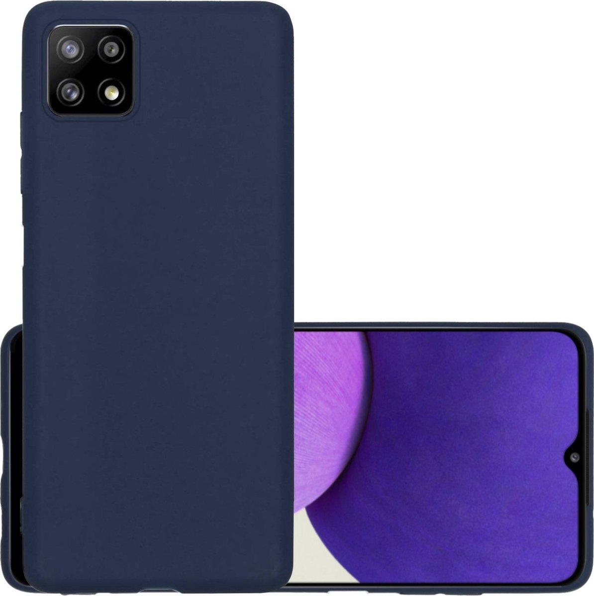 NoXx Hoes Geschikt voor Samsung A22 5G Hoesje Cover Siliconen Back Case Hoes - Donkerblauw