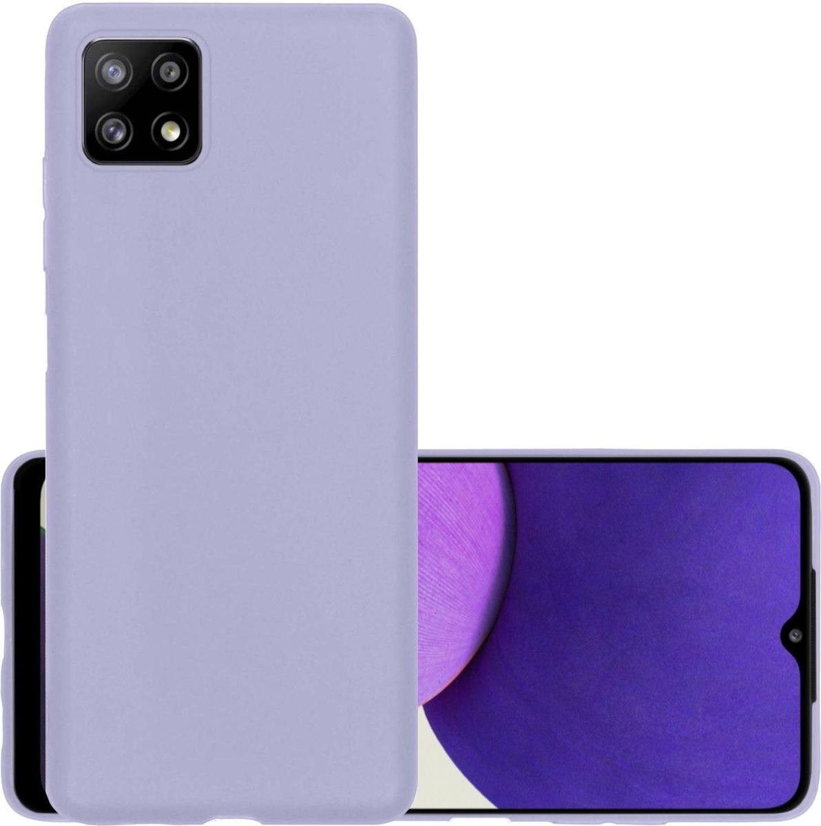 NoXx Hoes Geschikt voor Samsung A22 5G Hoesje Cover Siliconen Back Case Hoes - Lila