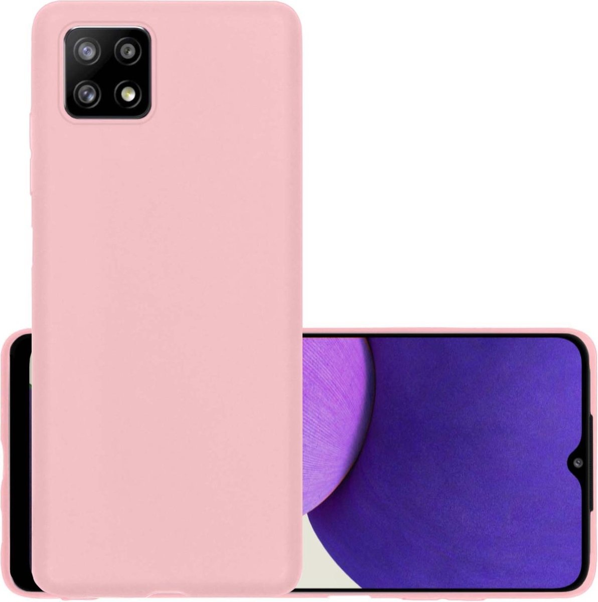 NoXx Hoes Geschikt voor Samsung A22 5G Hoesje Cover Siliconen Back Case Hoes - Roze