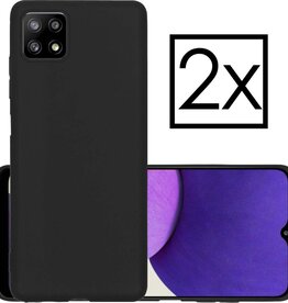 NoXx 2 PACK - NoXx Samsung Galaxy A22 5G hoesje siliconen - Zwart