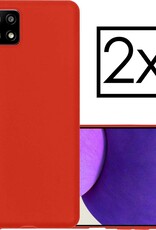 NoXx Hoes Geschikt voor Samsung A22 5G Hoesje Cover Siliconen Back Case Hoes - Rood - 2x