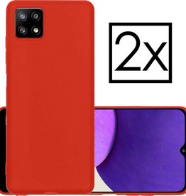 NoXx 2 PACK - NoXx Samsung Galaxy A22 5G hoesje siliconen - Rood
