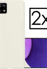 NoXx Hoes Geschikt voor Samsung A22 5G Hoesje Cover Siliconen Back Case Hoes - Wit - 2x