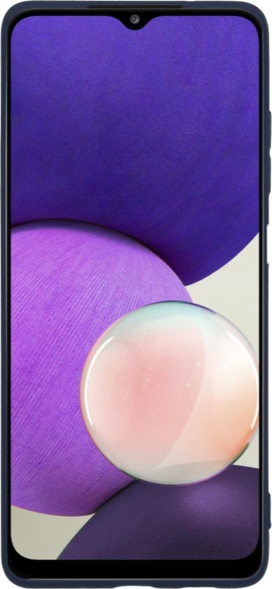 NoXx Hoes Geschikt voor Samsung A22 5G Hoesje Cover Siliconen Back Case Hoes - Donkerblauw - 2x