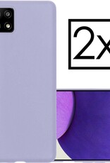 NoXx Hoes Geschikt voor Samsung A22 5G Hoesje Cover Siliconen Back Case Hoes - Lila - 2x