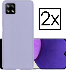 NoXx 2 PACK - NoXx Samsung Galaxy A22 5G hoesje siliconen - Lila
