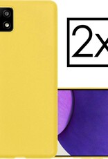NoXx Hoes Geschikt voor Samsung A22 5G Hoesje Cover Siliconen Back Case Hoes - Geel - 2x