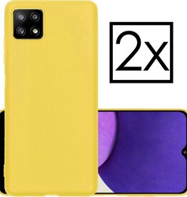 NoXx 2 PACK - NoXx Samsung Galaxy A22 5G hoesje siliconen - Geel