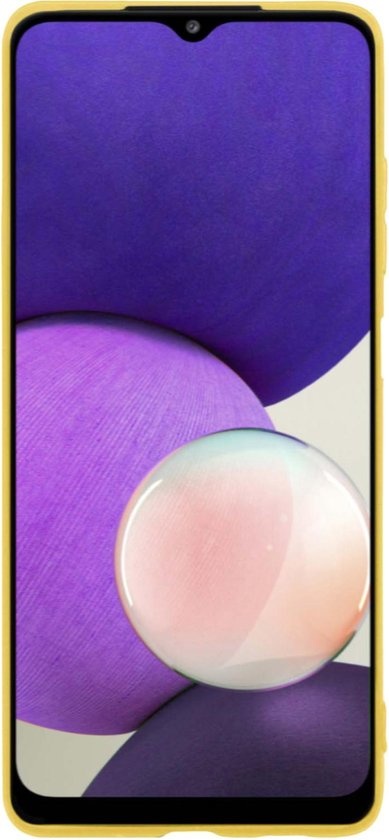 NoXx Hoes Geschikt voor Samsung A22 5G Hoesje Cover Siliconen Back Case Hoes - Geel - 2x