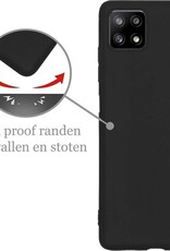 Nomfy Hoesje Geschikt voor Samsung A22 5G Hoesje Siliconen Cover Case - Hoes Geschikt voor Samsung Galaxy A22 5G Hoes Back Case - Zwart
