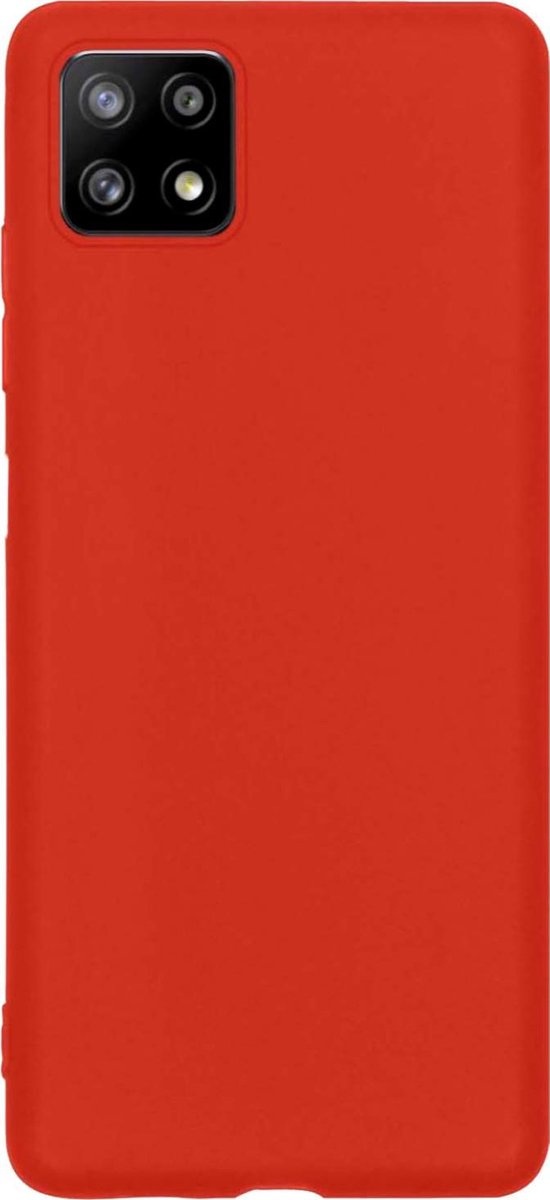 Nomfy Hoesje Geschikt voor Samsung A22 5G Hoesje Siliconen Cover Case - Hoes Geschikt voor Samsung Galaxy A22 5G Hoes Back Case - Rood