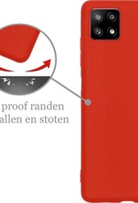 Nomfy Hoesje Geschikt voor Samsung A22 5G Hoesje Siliconen Cover Case - Hoes Geschikt voor Samsung Galaxy A22 5G Hoes Back Case - Rood