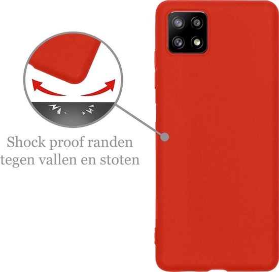 Nomfy Hoesje Geschikt voor Samsung A22 5G Hoesje Siliconen Cover Case - Hoes Geschikt voor Samsung Galaxy A22 5G Hoes Back Case - Rood