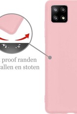 Nomfy Hoesje Geschikt voor Samsung A22 5G Hoesje Siliconen Cover Case - Hoes Geschikt voor Samsung Galaxy A22 5G Hoes Back Case - Roze