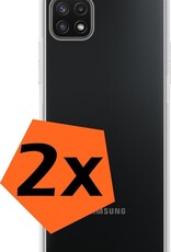 Nomfy Hoesje Geschikt voor Samsung A22 5G Hoesje Siliconen Cover Case - Hoes Geschikt voor Samsung Galaxy A22 5G Hoes Back Case - 2-PACK - Transparant