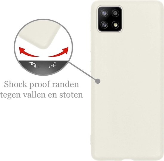 Nomfy Hoesje Geschikt voor Samsung A22 5G Hoesje Siliconen Cover Case - Hoes Geschikt voor Samsung Galaxy A22 5G Hoes Back Case - 2-PACK - Wit