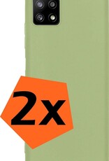 Nomfy Hoesje Geschikt voor Samsung A22 5G Hoesje Siliconen Cover Case - Hoes Geschikt voor Samsung Galaxy A22 5G Hoes Back Case - 2-PACK - Groen