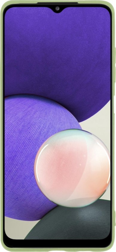 Nomfy Hoesje Geschikt voor Samsung A22 5G Hoesje Siliconen Cover Case - Hoes Geschikt voor Samsung Galaxy A22 5G Hoes Back Case - 2-PACK - Groen