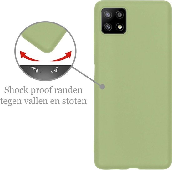 Nomfy Hoesje Geschikt voor Samsung A22 5G Hoesje Siliconen Cover Case - Hoes Geschikt voor Samsung Galaxy A22 5G Hoes Back Case - 2-PACK - Groen