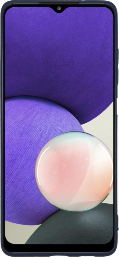 Nomfy Hoesje Geschikt voor Samsung A22 5G Hoesje Siliconen Cover Case - Hoes Geschikt voor Samsung Galaxy A22 5G Hoes Back Case - 2-PACK - Donkerblauw