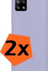 Nomfy Hoesje Geschikt voor Samsung A22 5G Hoesje Siliconen Cover Case - Hoes Geschikt voor Samsung Galaxy A22 5G Hoes Back Case - 2-PACK - Lila