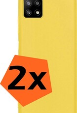 Nomfy Hoesje Geschikt voor Samsung A22 5G Hoesje Siliconen Cover Case - Hoes Geschikt voor Samsung Galaxy A22 5G Hoes Back Case - 2-PACK - Geel