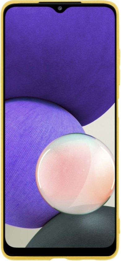 Nomfy Hoesje Geschikt voor Samsung A22 5G Hoesje Siliconen Cover Case - Hoes Geschikt voor Samsung Galaxy A22 5G Hoes Back Case - 2-PACK - Geel